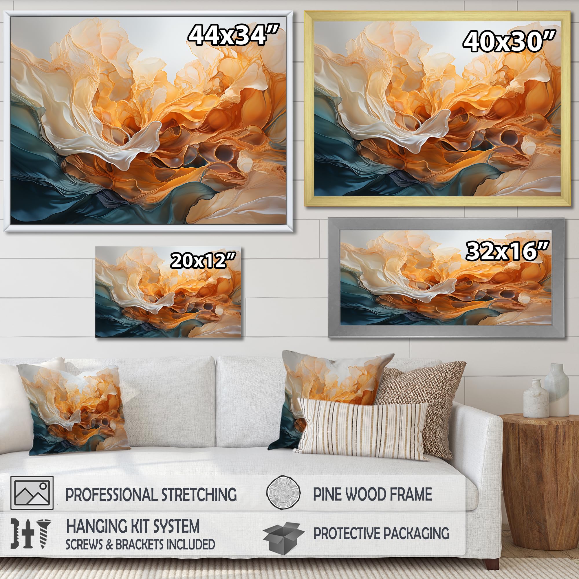 Amazon.com: DesignQ Coral Canvas wall art, Canyon Wall Art, Liquid
